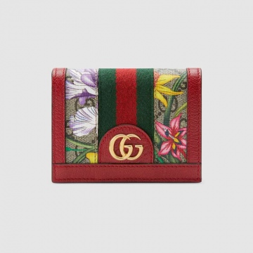 Gucci 523155 92YBC 8722 红色 Ophidia系列 GG花卉卡包