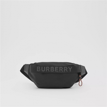 Burberry 80256681 黑色 徽标装饰 ECONYL® Sonny腰包