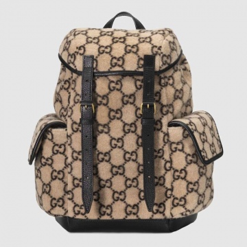 Gucci 598184 G38GT 9769 米色 GG羊毛小号背包