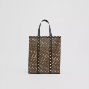 Burberry 80250671 黑色 专属标识印花 竖版托特包