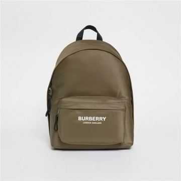 Burberry 80161101 帆布绿 徽标印花尼龙双肩包