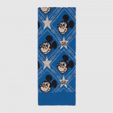 Disney x Gucci 604095 4GA58 4300 蓝色 羊毛围巾