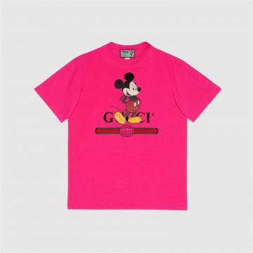 Disney x Gucci 565806 XJB66 5092 紫红色 超大造型T恤