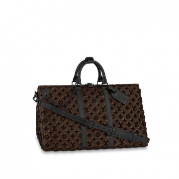 LV M45046 黑色植绒 KEEPALL TRIANGLE BANDOULIÈRE 50 旅行袋