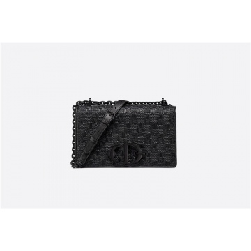 Dior迪奥 M9220SINW_M900 30 MONTAIGNE黑色编织顶级小羊皮链式翻盖包款
