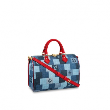 LV M45041 牛仔布 SPEEDY BANDOULIÈRE 30 手袋