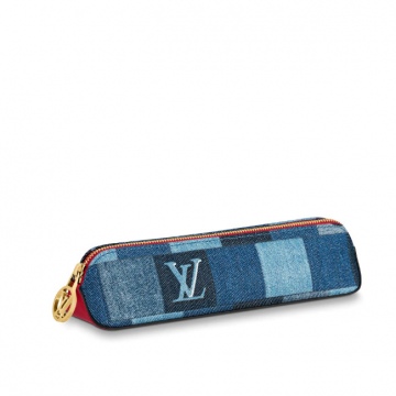 LV GI0444 ELIZABETH DENIM MONOGRAM CHECK 笔袋