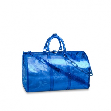 LV M53272 蓝色透明PVC KEEPALL 50 旅行袋