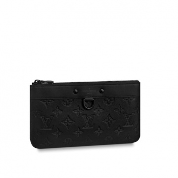 LV M44335 黑色字母压纹 DISCOVERY POCHETTE 小号手袋