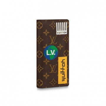 LV M67823 栗色印花贴饰 BRAZZA 钱夹