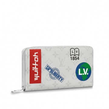 LV M67824 白色印花贴饰 ZIPPY 拉链钱夹