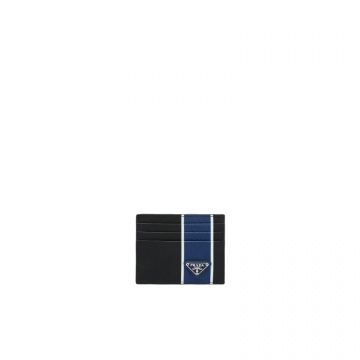 Prada普拉达 2MC223_2FAF_F011E 蓝色条带卡片夹