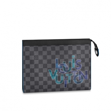 LV N60309 蓝色交织字母 POCHETTE VOYAGE MM 中号手袋