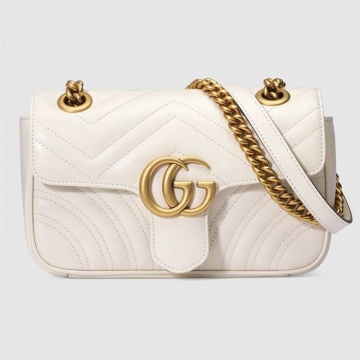 Gucci古驰 446744 DTDIT 9022 白色 GG Marmont系列绗缝迷你手袋