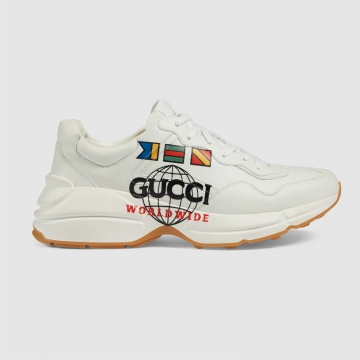 Gucci 599146 DRW00 9014 白色 Rhyton系列饰 Gucci Worldwide 男士运动鞋