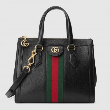 Gucci古驰 ‎‎547551 DJ2DG 1060 黑色皮质 Ophidia系列小号托特包