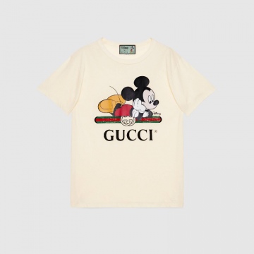 Gucci 492347 XJB7W 9756 白色 Disney x Gucci 超大造型T恤