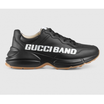 Gucci 599145 DRW00 1000 黑色 Rhyton系列 饰“Gucci Band” 男士运动鞋