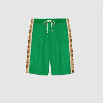 Gucci ‎604150 XJBZ8 3072 绿色 GG平纹针织短裤