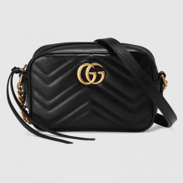 Gucci古驰 448065 DTD1T 1000 黑色 GG Marmont系列绗缝迷你手袋