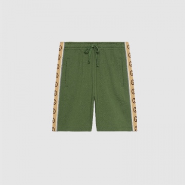 Gucci 630715 XJBUW 3806 绿色 针织棉短裤
