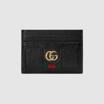 Gucci古驰 ‎523159 DJ2DG 1060 黑色皮革 Ophidia系列卡片夹