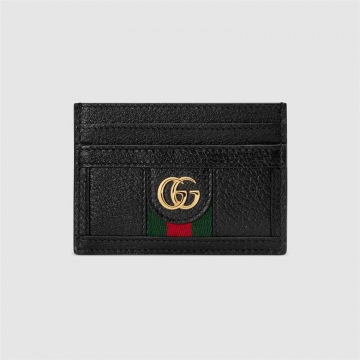 Gucci古驰 ‎523159 DJ2DG 1060 黑色皮革 Ophidia系列卡片夹