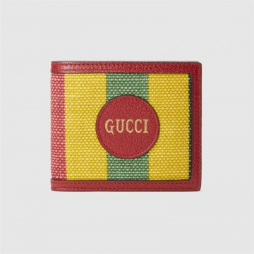 Gucci古驰 ‎625600 2BVAT 8946 Baiadera宽条纹帆布双折钱包