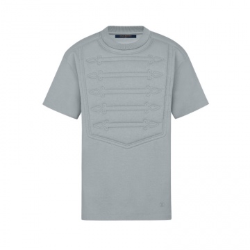 LV 1A5QDL 灰色 衬垫刺绣 衬领T恤