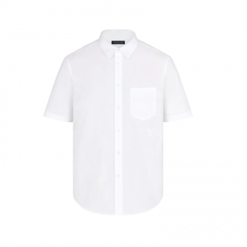 LV 1A7Y28 白色 SQUARED LV 刺绣 标准版短袖衬衫