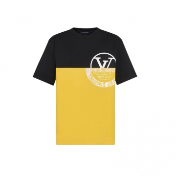 LV 1A83MH 黑色 LV WORLD 图章色块 T恤