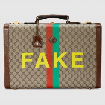 Gucci古驰 611642 2GCAG 8280 “Fake/Not”印花中号行李箱