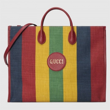 Gucci古驰 630358 2CSAT 8946 Baiadera宽条纹手提包