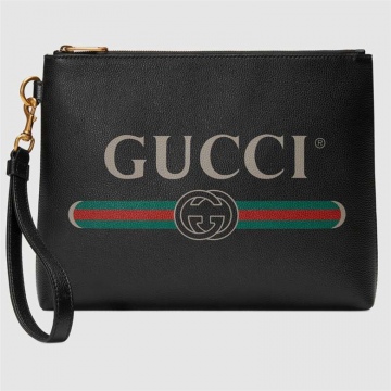 Gucci古驰 572770 0Y2AT 8163 Print系列皮革手拿包