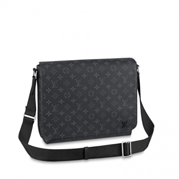 LV M45271 黑花 DISTRICT 中号邮差包