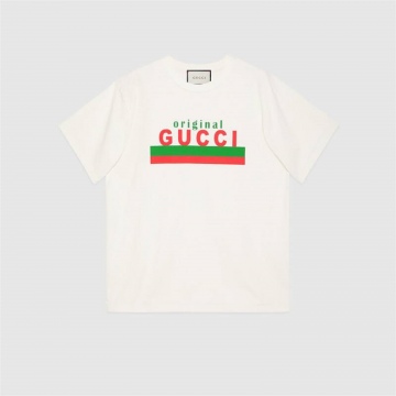 Gucci 616036 XJCOQ 9095 “Original Gucci”印花超大造型T恤
