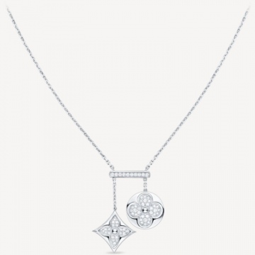 LV Q94310 DIAMOND BLOSSOM NEGLIGE 白K金配钻石项链
