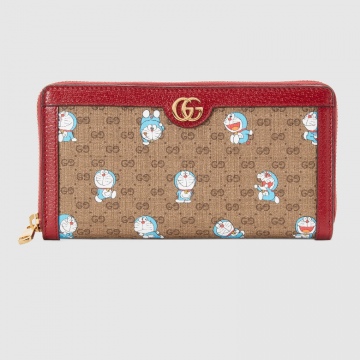 Gucci 647787 2TUBG 8580 Doraemon x Gucci联名系列 全拉链式钱包