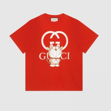 Gucci 616036 XJDEY 6429 Doraemon x Gucci联名系列 新年特别款 超大造型T恤