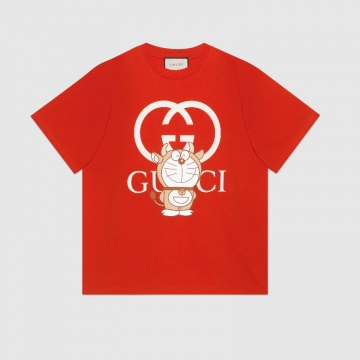 Gucci 616036 XJDEY 6429 Doraemon x Gucci联名系列 新年特别款 超大造型T恤