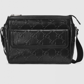 Gucci 658565 1W3CN 1000 GG印花压纹 邮差包