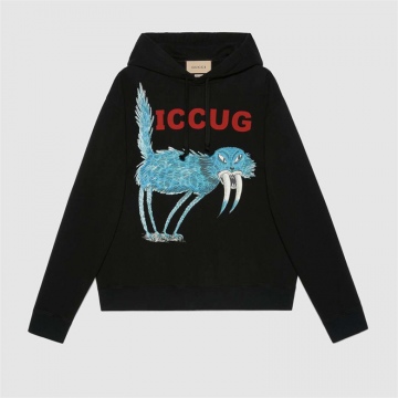 Gucci 646953 XJDJN 1082 ICCUG动物印花卫衣