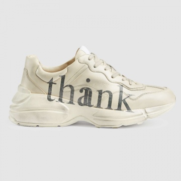 Gucci 636343 A9L00 9522 Rhyton系列“think/thank”印花 运动鞋