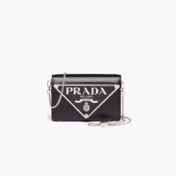 Prada 1BH189 亮面皮革单肩包