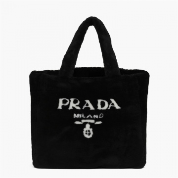 Prada 1BG130 羊皮毛托特包