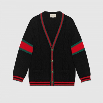 Gucci 497037 X1561 1082 超大造型绞花编织开衫