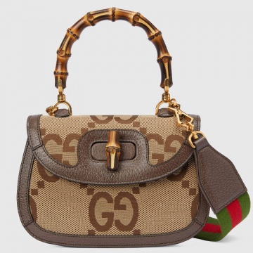 Gucci 675797 UKMDT 2570 饰超级双G图案 小号竹节手袋