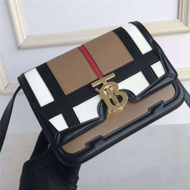 Burberry 80210141 TB格纹嵌花专属标识小号皮革锁扣包- 顶奢网