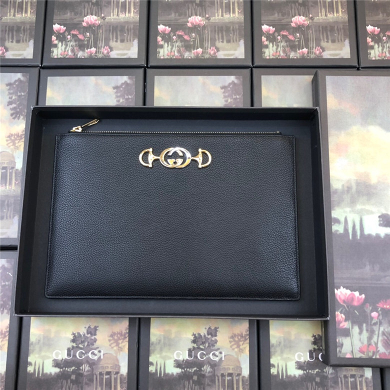 Gucci古驰570728 1B90X 1000 黑色Zumi系列手拿包- 顶奢网