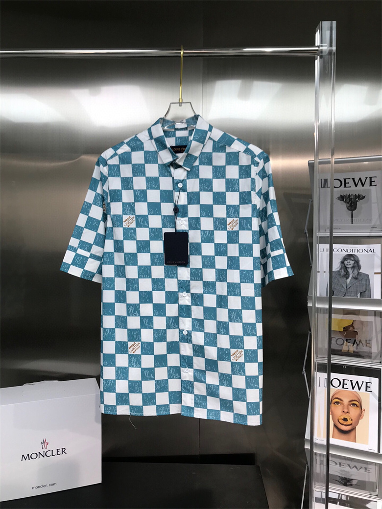 Louis Vuitton DAMIER Short-sleeved damier shirt (1A99WR)